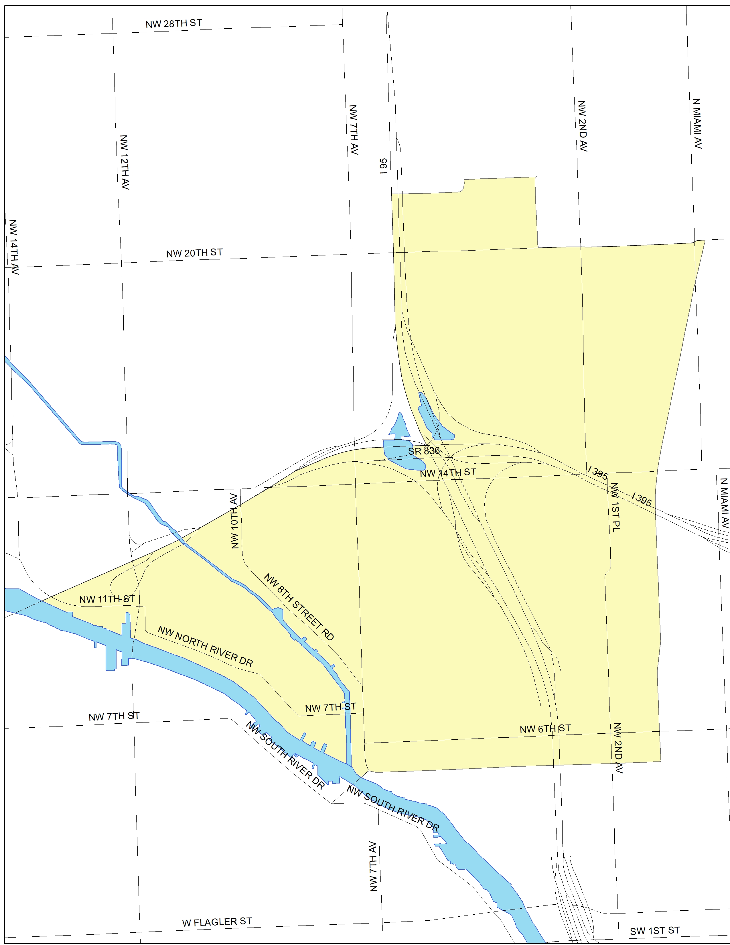 Overtown Police Neighborhood Service Area Map